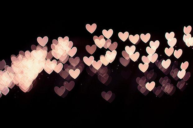 Lots of small heart shaped lights