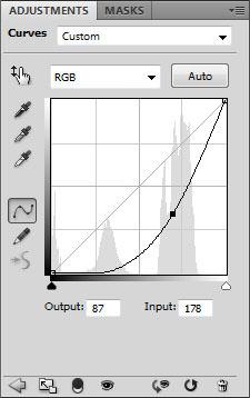 Control the vignetting using curves