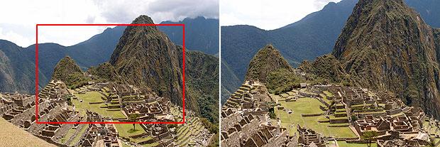 Crop factor affecting the viewing angle of a photo
