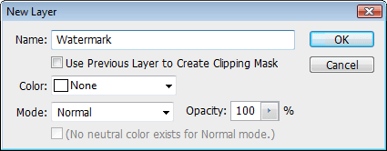 Adding a new layer to hold the watermark